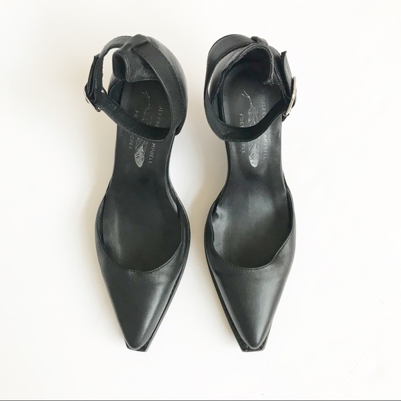 FREE PEOPLE JEFFERY CAMPBELL Black Leather Wedges - Picture 2 of 8